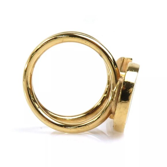 CELINE Scarf Ring Gold Metal - - Picture 7 of 10